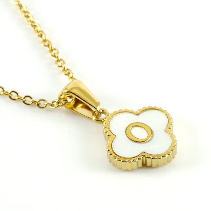 Wholesale Four-leaf clover pendant stainless steel 18K gold necklace