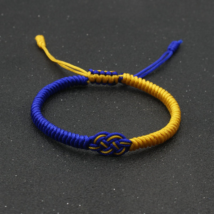 Wholesale New Color Blocked Ukrainian Bracelet Hand Woven Concentric Knot Bracelet Double Coin Knot Bracelet Hand Rope JDC-BT-SX011