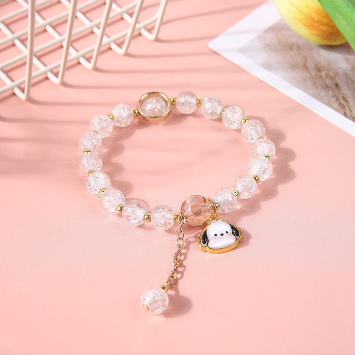 Wholesale Crystal bead bracelet cartoon pendant bracelet cute colored glass bracelet
