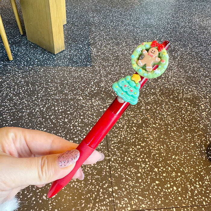 Wholesale Creative Christmas Series Cute High-Value  Click Pen Smooth for Students'  Practice