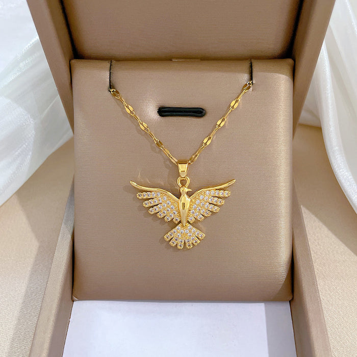 Wholesale Light Luxury Phoenix Titanium Steel Necklace JDC-NE-LG035