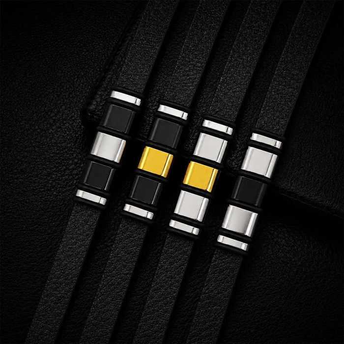 Wholesale Men' s Bamboo Stainless Steel Bracelet Fashion Accessory