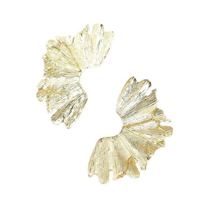 Wholesale Exaggerated retro creative leaf flower earrings, elegant temperament, light luxury, high-end design, commuting earrings