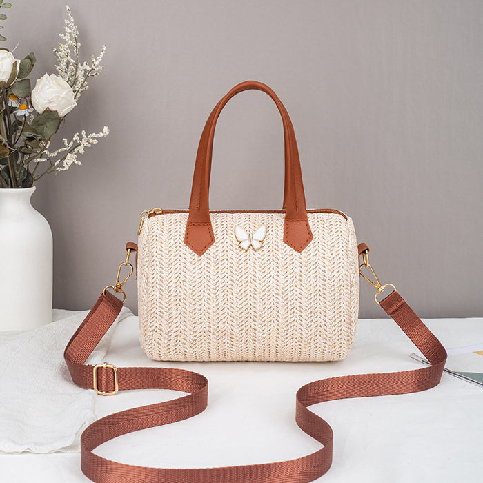 Wholesale New bag for women, fashionable woven hand-held shell bag, simple and casual single shoulder crossbody