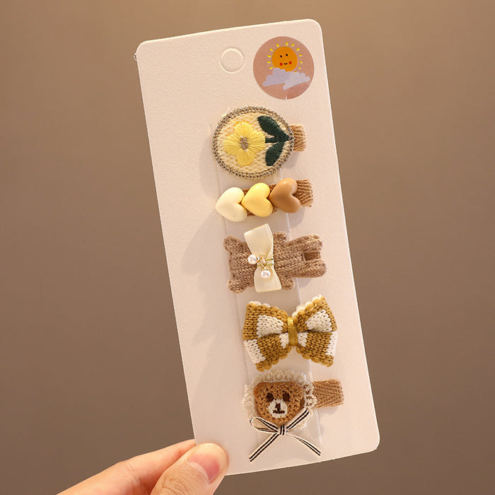 Wholesale Baby hairpins,  children' s hairpins,  cute bowknot fabric clips,  small size,  no hair damage