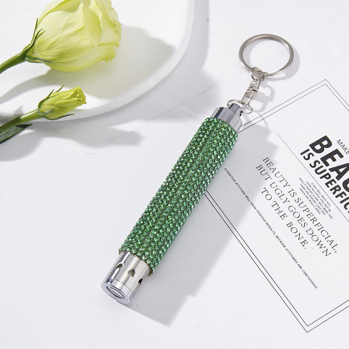 Wholesale Diamond-studded Mini Flashlight Metal Keychain JDC-KC-ZY015