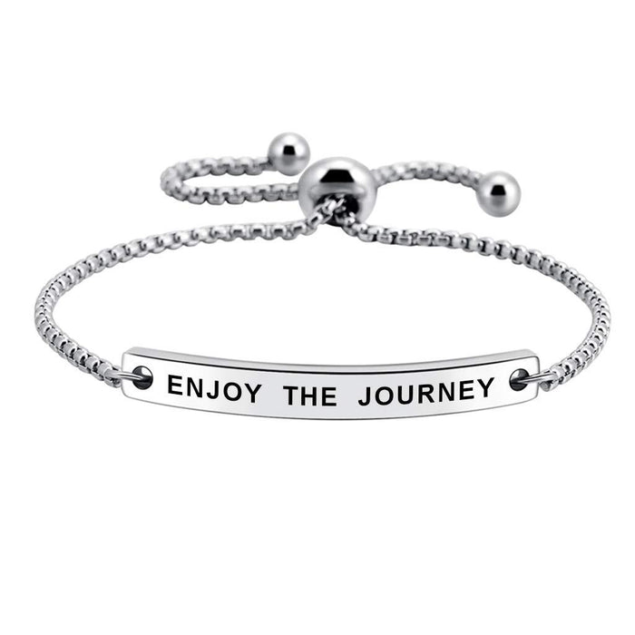 Wholesale Stainless steel bracelet with holiday lettering adjustable gift chain bracelet