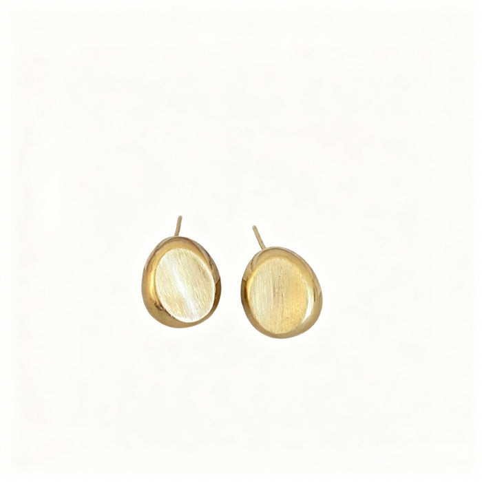 Wholesale Small golden bean earrings,  irregular round earrings