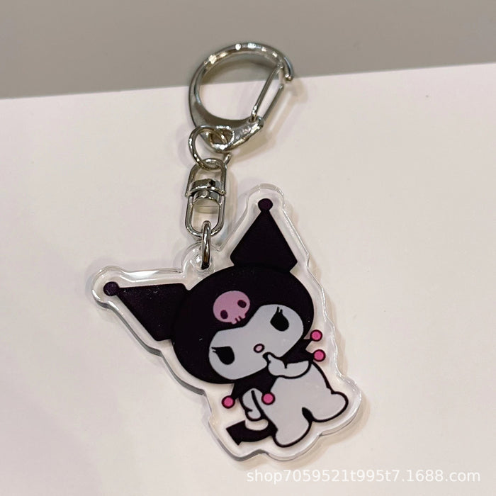 Wholesale Double-sided Keychain Cute Cartoon Book Bag Pendant Transparent Pendant Acrylic Keychain for Men and Women