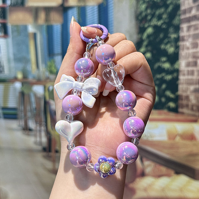 Wholesale Bow, love, bead, chain, cute and fashionable bag decoration, phone case hanging chain