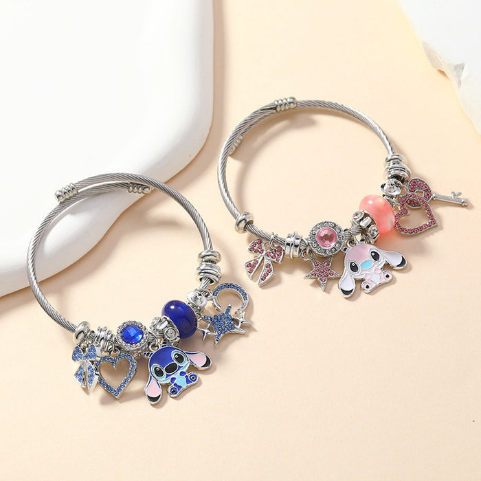 Wholesale Cute Cartoon Bracelet Stainless Steel Adjustable Women' s Fashion Jewelry Accessory for Daily Wear