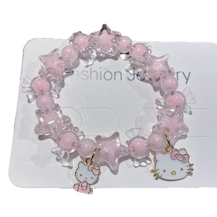 Wholesale Metal Pink Cat Head Star Candy Children' s Cartoon Bracelet Fashion Accessory MOQ≥3