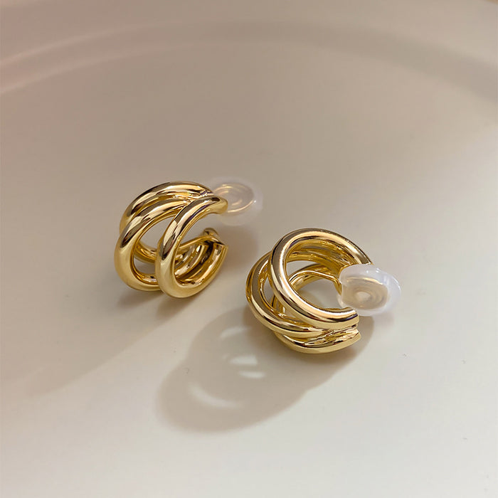 Wholesale Ear Clip Women's No Ear Holes Elegant Circle Earrings Hoop Earrings