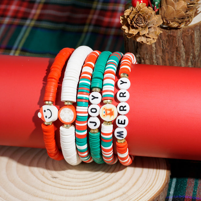 Wholesale Beaded Letter Combination Christmas Bracelet