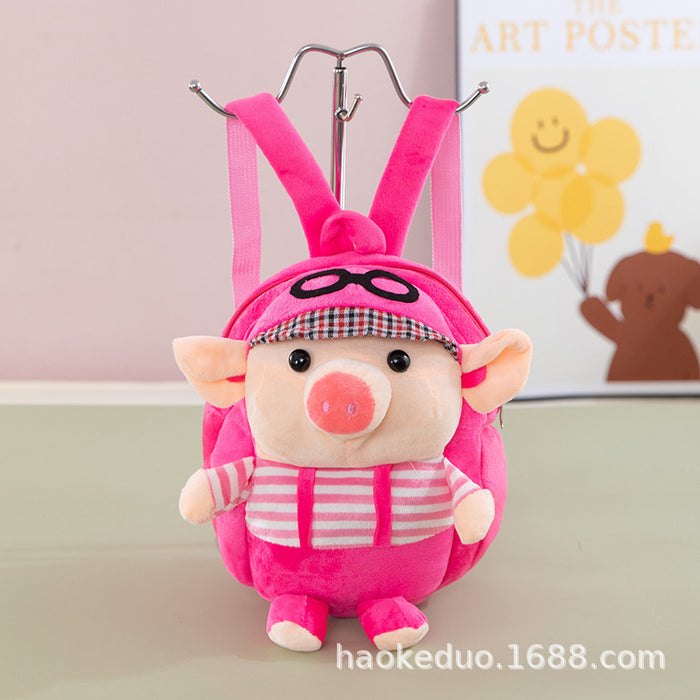 Wholesale Plush small backpack kindergarten school bag cartoon cute girl boy plush backpack