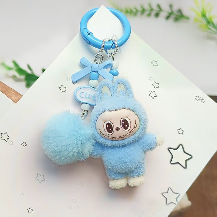 Wholesale Flocked Rabbit Keychain Backpack Charm