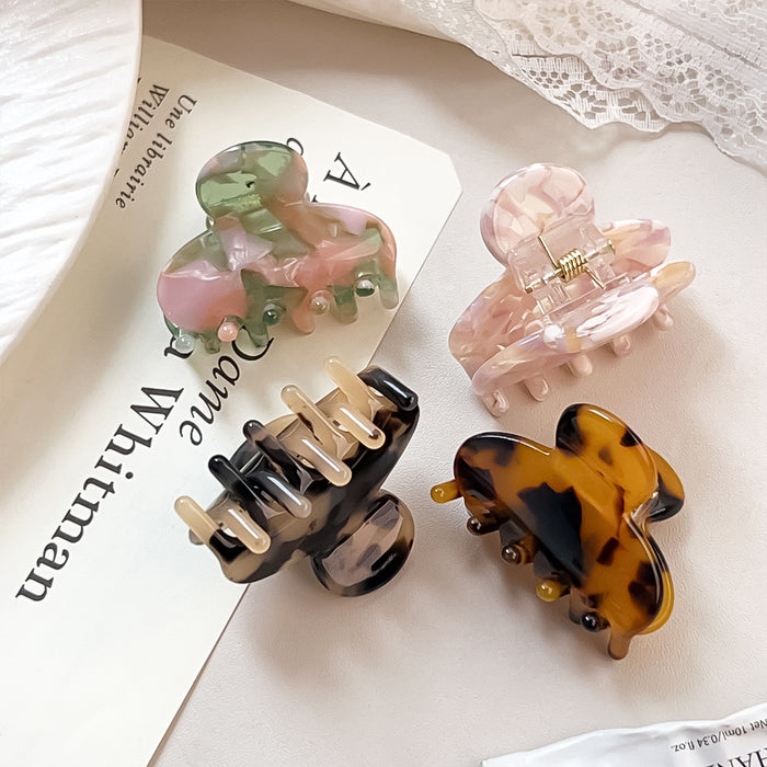 Wholesale Acetate Hair Claw Clip French Vintage Floral Pattern Stylish Side Bang Clips