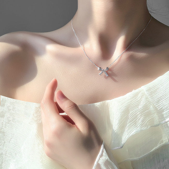 Wholesale Bow collarbone necklace