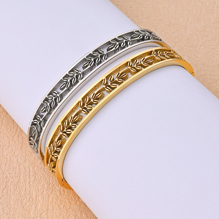 Wholesale Minimalist punk style titanium steel bracelet, women's jewelry retro bracelet