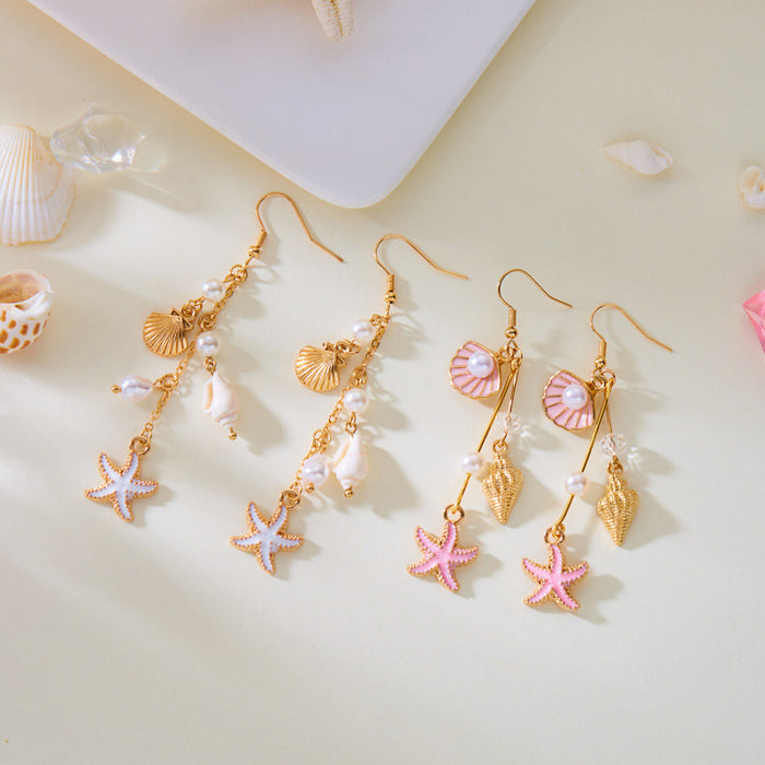 Wholesale Seastar earrings with a niche design and vacation style earrings