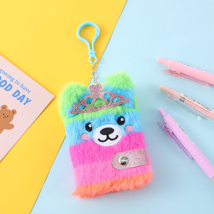 Wholesale Random Cute plush notebook Creative cartoon animal student notepad Children' s stationery plush book