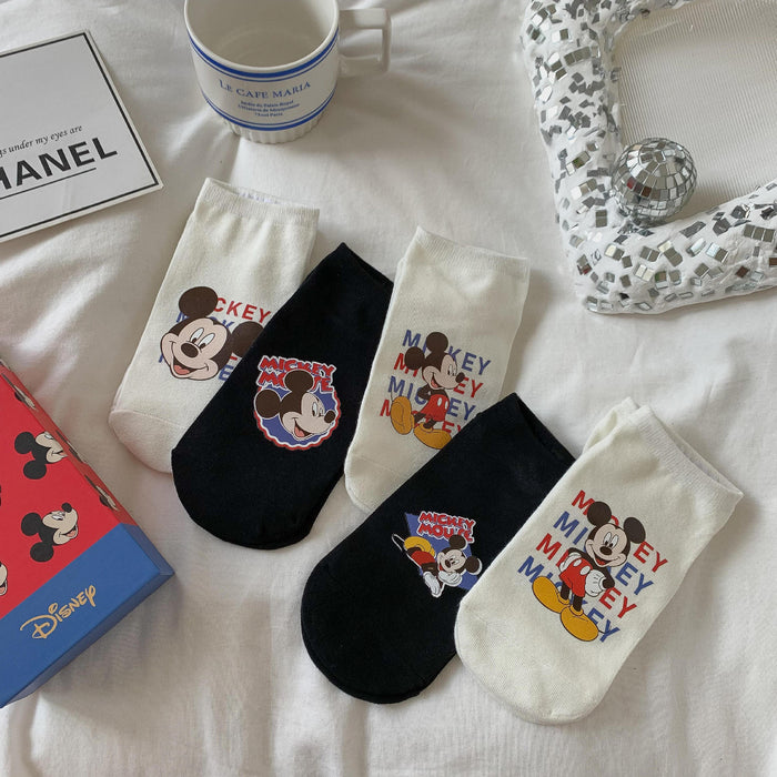 Wholesale Short socks black and white mixed color street versatile cotton couple boat socks women's socks
