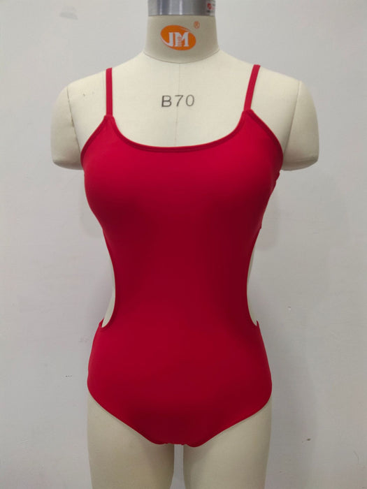 Wholesale One piece suspender leak back sexy minimalist swimsuit