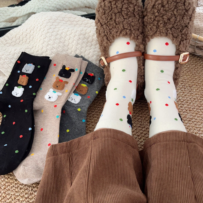 Wholesale Cute socks, mid length socks, long socks, cartoon polka dot socks, short socks