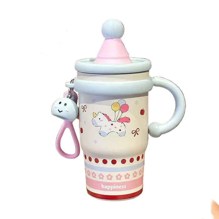 Wholesale Large capacity cute cartoon ice bullies cup with straw