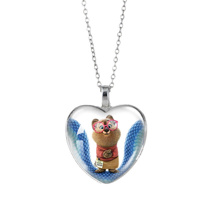 Wholesale Time Gem Heart Necklaces Pendant Sweater Chain Couple Gift