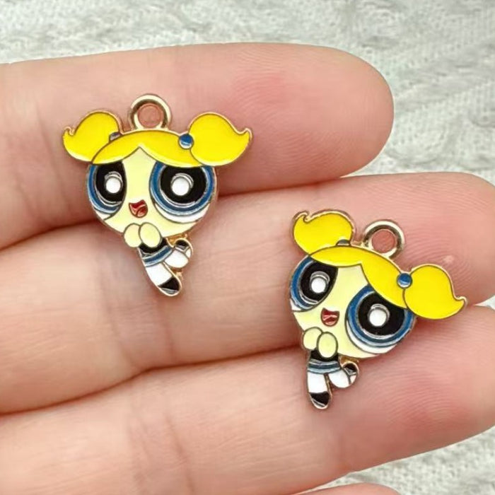 Wholesale 10pcs Alloy Oil Drip DIY Jewelry Accessories Cartoon Cute Anime Bracelets and Necklace Pendants