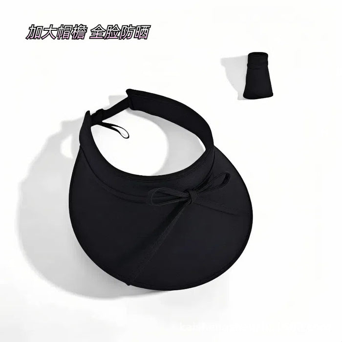 Wholesale Sunscreen strap bow, empty top riding sun hat