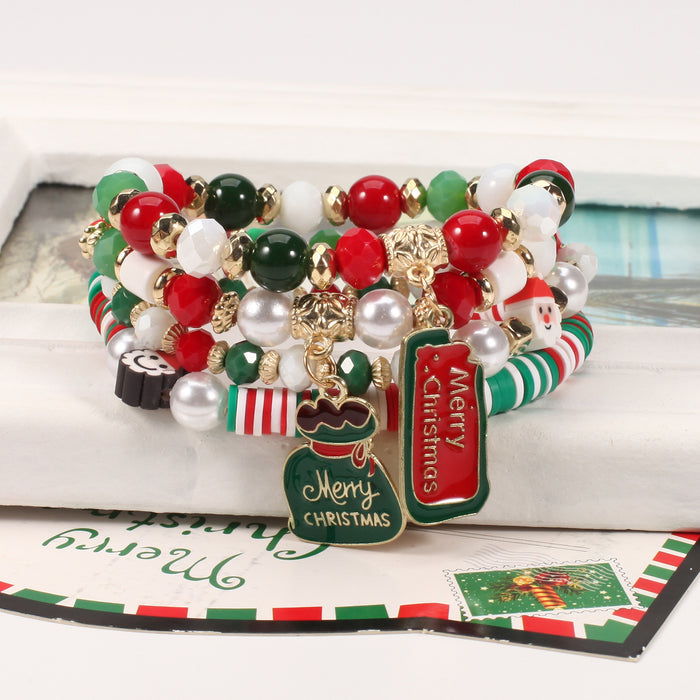 Wholesale Christmas Snowman, Christmas Tree, Santa Claus, Antlers Crystal Bracelet JDC-BT-Xiny062