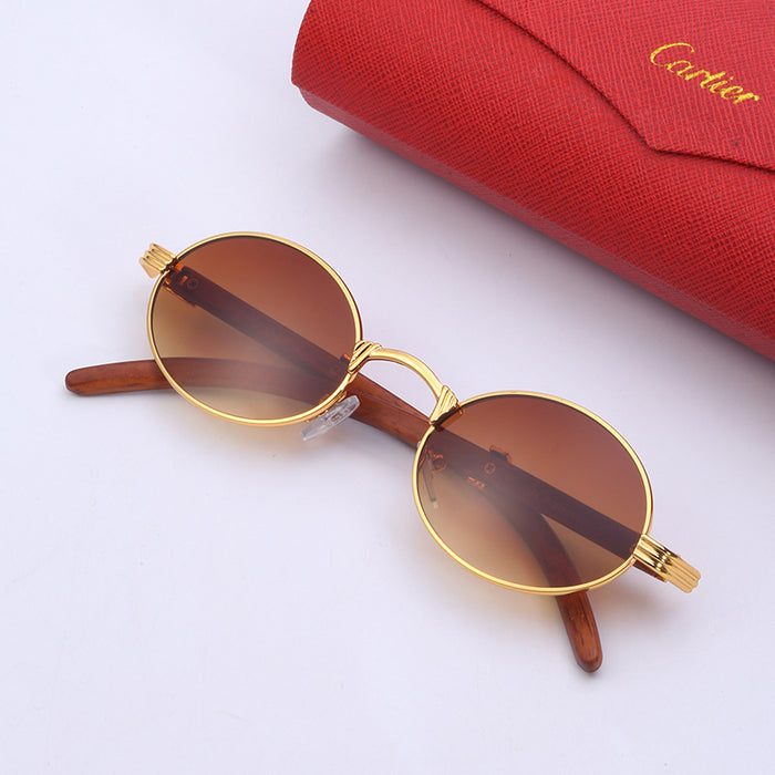 Wholesale faux wood sunglasses men's small  glasses cross-border sunglasses