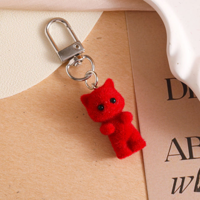 Wholesale Cute cartoon plush cat keychain pendant hanging decoration resin exquisite backpack bag car keychain