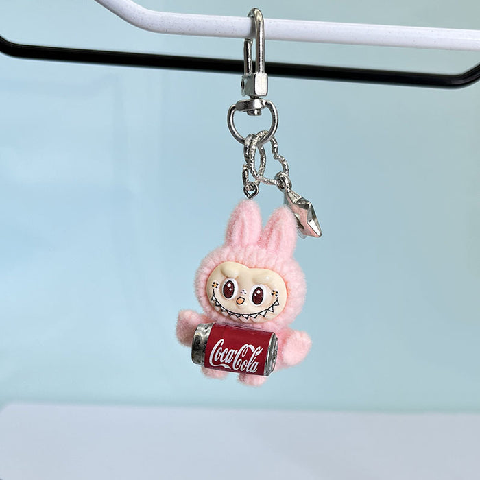 Wholesale Flocked Cola Cute Keychain Doll Cute School Bag Pendant Car Key Chain Mobile Phone Chain