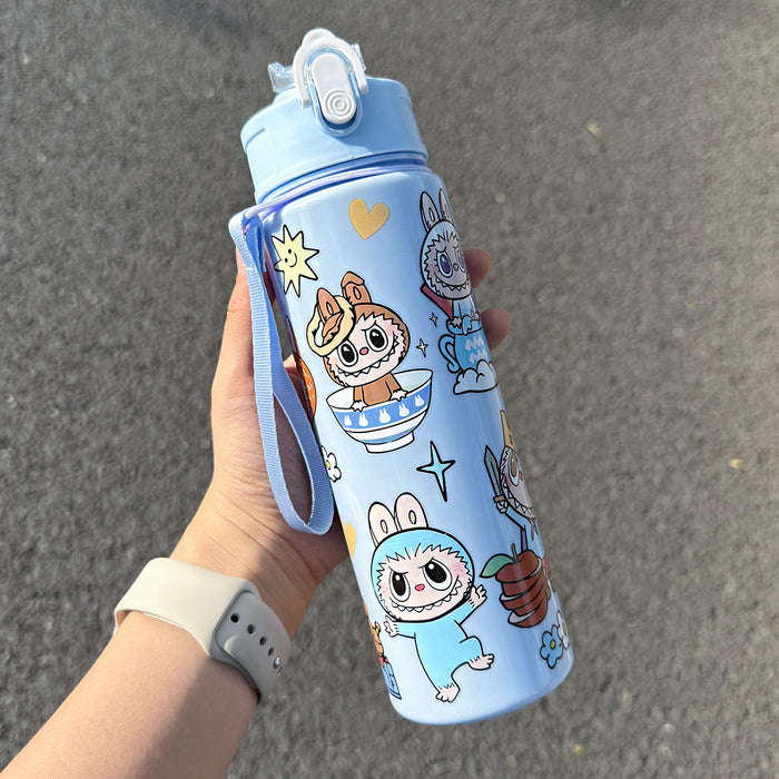 Wholesale Cute Straw Water Cup Cartoon Water Cup with Lanyard