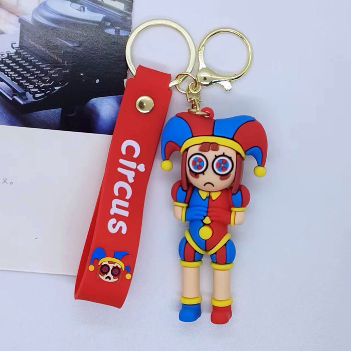 Wholesale creative cartoon circus keychain pendant bag car key chain accessories gift