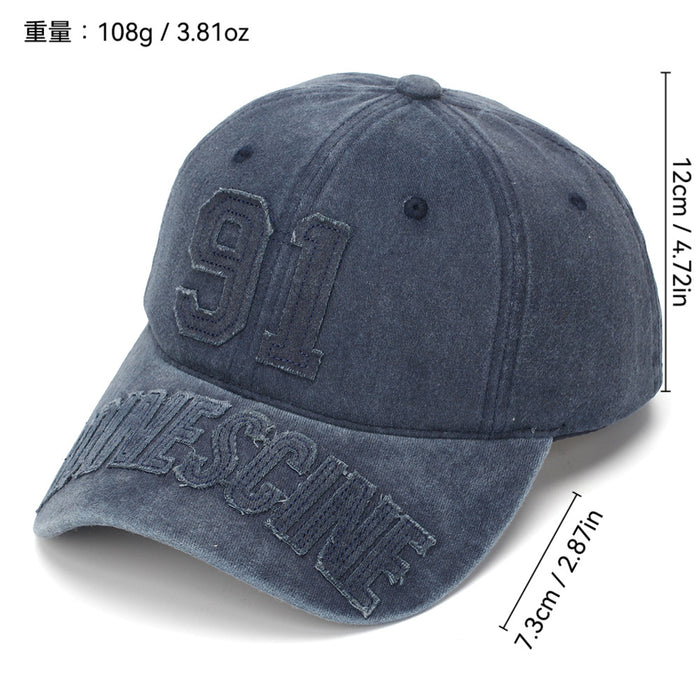 Wholesale Vintage Letter-Embroidered Soft Top Baseball Cap Sun Protection Hat for Men Women