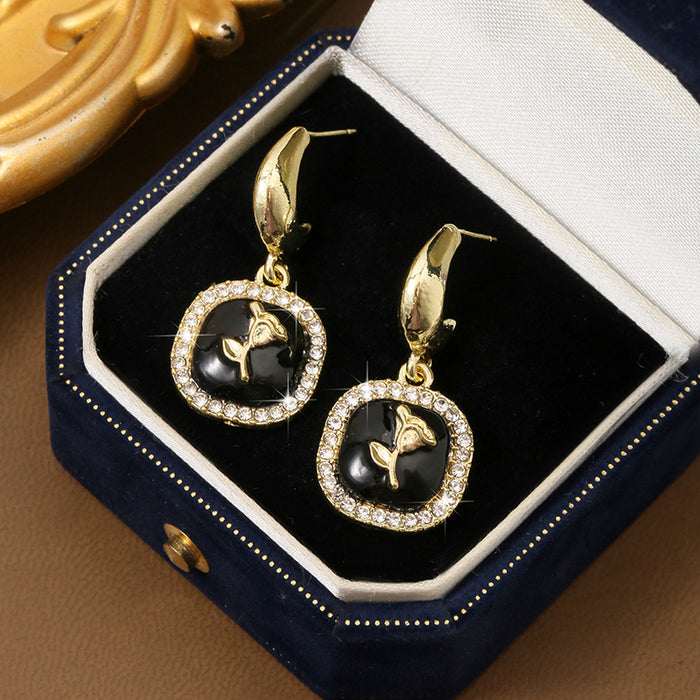 Wholesale New rose blossom earrings with a niche design, high-end and luxurious temperament, versatile accessories wholesale