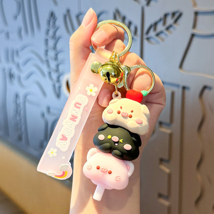 Wholesale PVC Animal Stacking Cartoon Doll Keychain JDC-KC-MengXu005