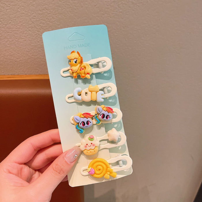 Wholesale New cartoon seamless alloy hair clip, children's hair clip without damaging hair, side clip, bangs clip