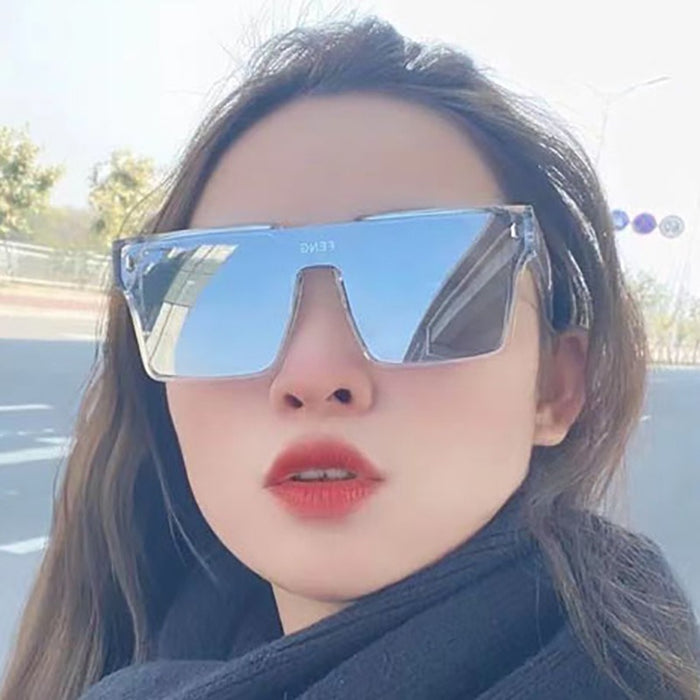 Wholesale Advanced retro large frame integrated lens sunglasses, women's UV resistant sunglasses, glasses