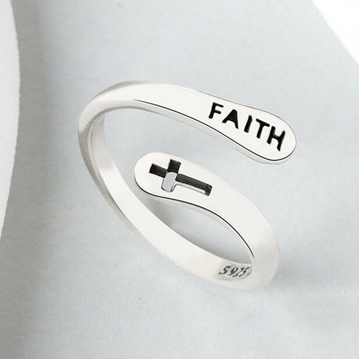 Wholesale silver opening copper ring cross double opening adjustable ring