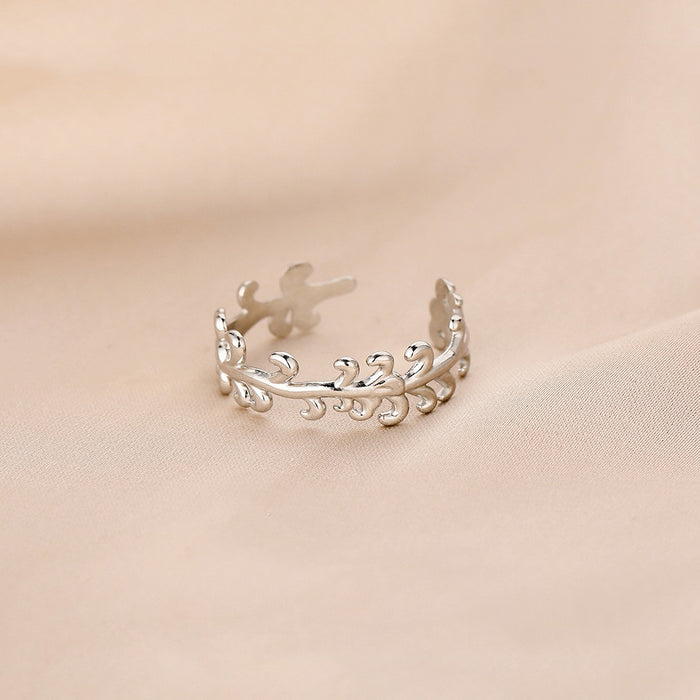 Wholesale Fashionable and personalized adjustable heart-shaped stainless steel open ring with simple design