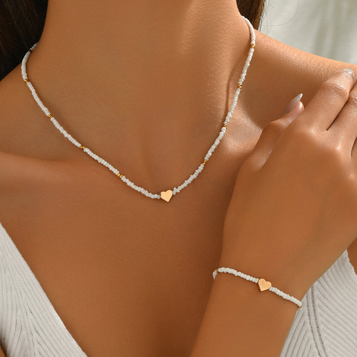 Wholesale Alloy Pearl Rhinestone Bridal Jewelry Set - 2 Piece Necklace Earrings MOQ≥2