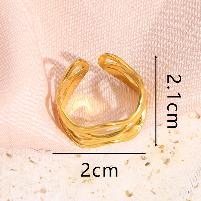 Wholesale Stainless steel fashionable titanium steel ring with high-end design, simple lines, and an open ring