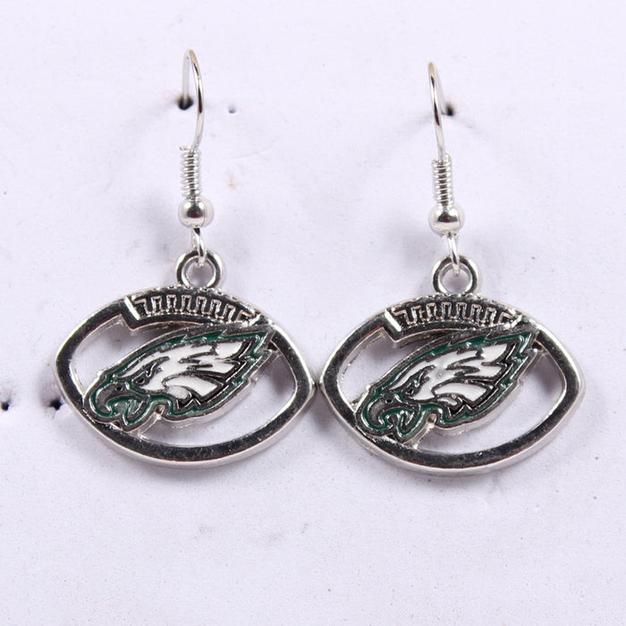 Wholesale team earrings earrings  rugby shape earrings lightning cowboy chief pirate Steelman