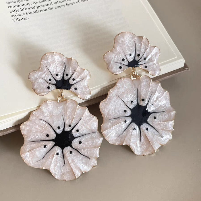Wholesale Ginkgo Flower Earrings High-End Earrings Niche Design Personalized Elegant Earrings