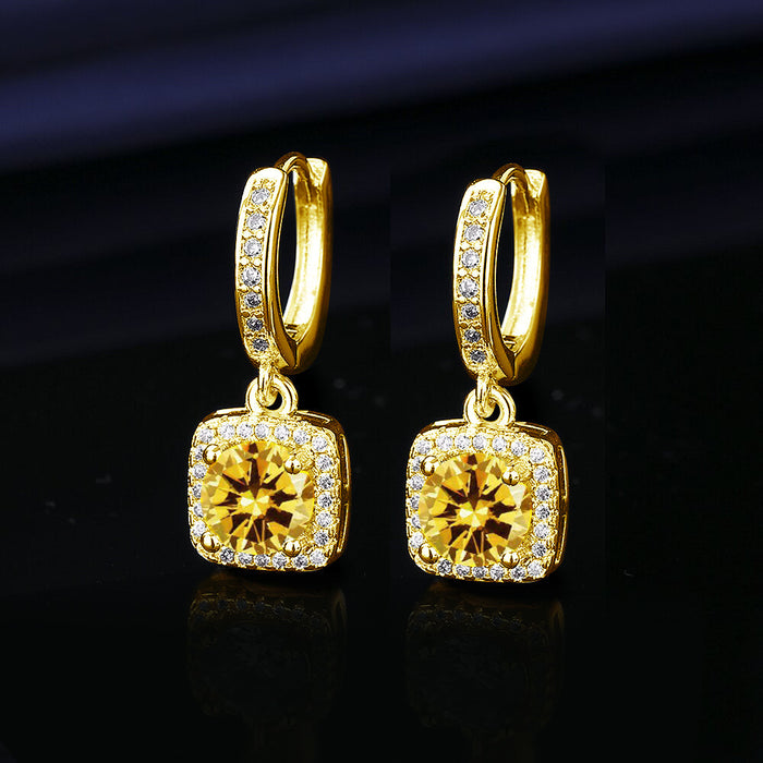 Wholesale  Princess Square Simulated Moissanite Stud Earrings Fashion Accessory Gift for Resale